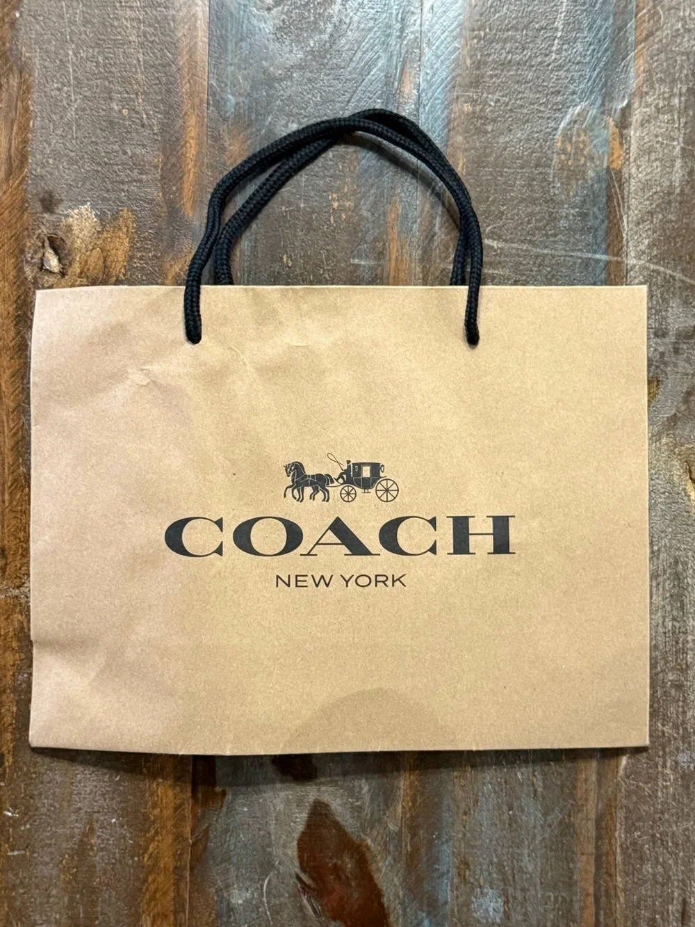 Coach New York Brown Kraft Paper Boutique Gift Bag NWOT